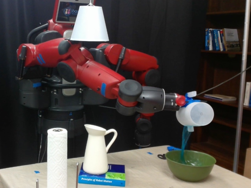 The Baxter robot learns to pour liquids from a pitcher.